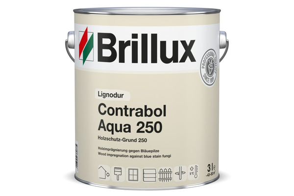 Brillux Lignodur Contrabol Aqua 250 (Holzschutzgrund) / 10 Liter farblos