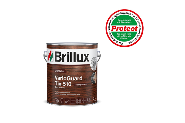 Brillux Lignodur VarioGuard Tix 510 (Gel-Lasur) / 3 Liter Protect 8411 kastanie